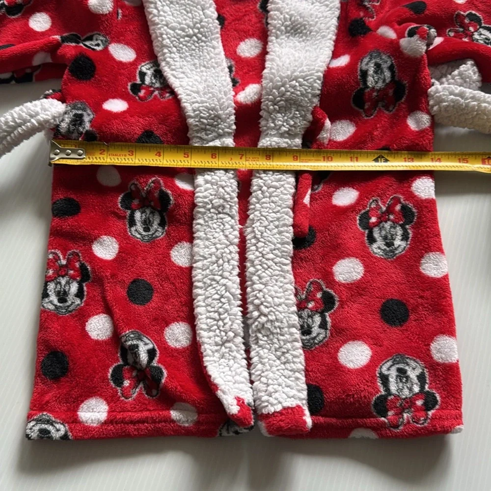 Disney JR. Minnie Mouse - Red, black and white robe.  Size 2T-3T